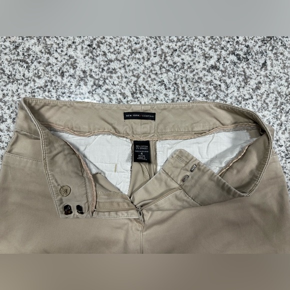 New York and Company Low Waisted Flare Khaki Slacks - Picture 5 of 6